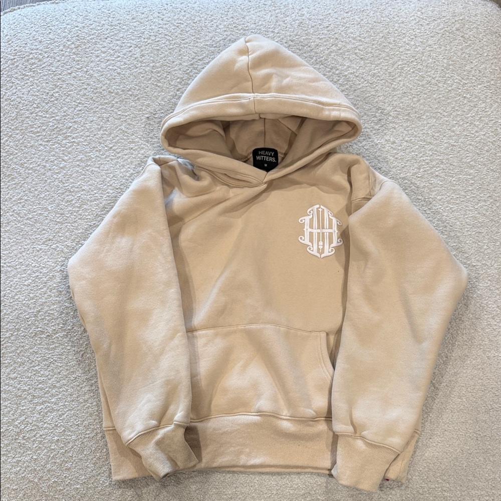Heavy Hitters Beige Hoodie with Logo